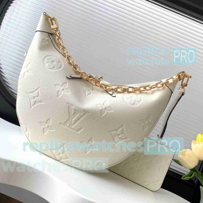 Replica L--V Cream Monogram Loop Hobo Bag M46739 